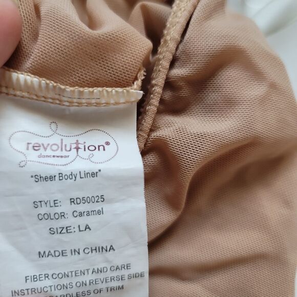 Revolution womens large leotard caramel brown shapewear sheer sleeveless - Picture 6 of 7